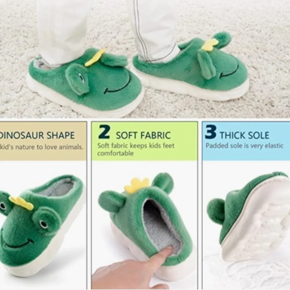 New Fuzzy Frog Slippers